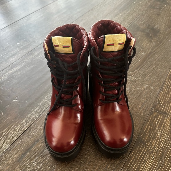 Gucci Burgundy ankle boot size 38.5 - Picture 2 of 5